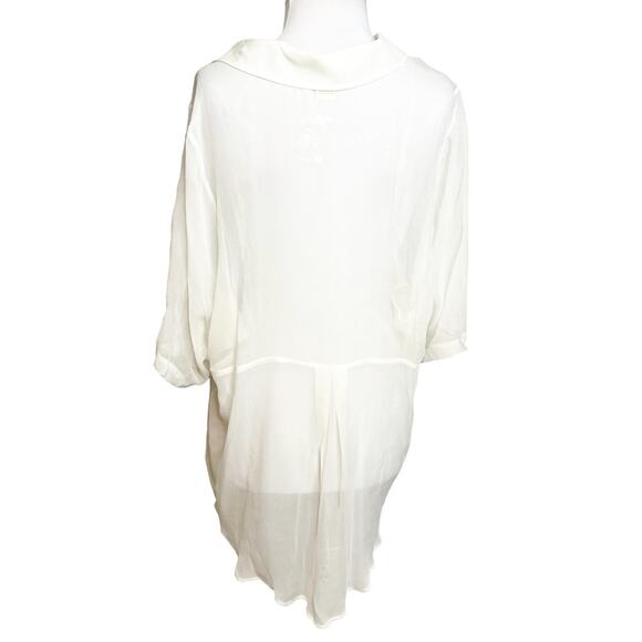 NWOT Sundance sheer silk tunic top cream Sz L - Picture 2 of 5